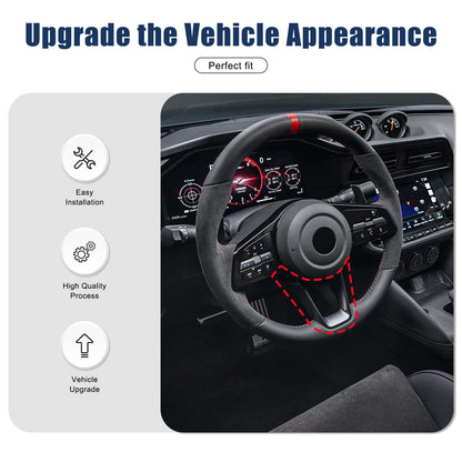 Real Carbon Fiber Steering Wheel U Type Cover Trim For Nissan Z RZ34 400Z 2023+ 6