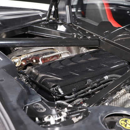 ABS Carbon Fiber Engine hood panel Trim Cover For Corvette C8 2020-2026 US 10