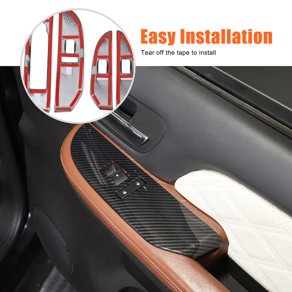 ABS Carbon Fiber Interior Decor Trim Cover For Cadillac Escalade 2007-14 21
