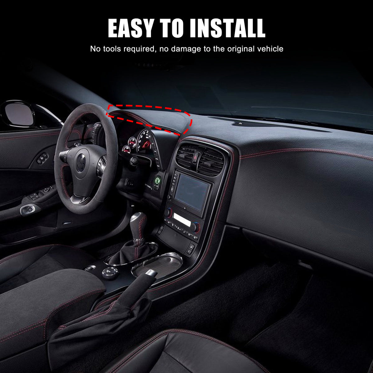Real Carbon fiber Dashboard Instrument Upper Cover Trim For Corvette C6 2005-13 10