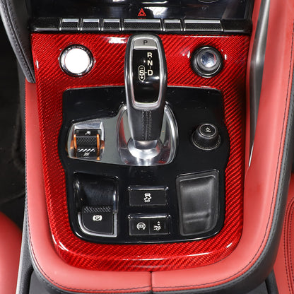 Red Carbon fiber Center Gear Shift Panel Trim Frame for Jaguar F-type 2013-22 3