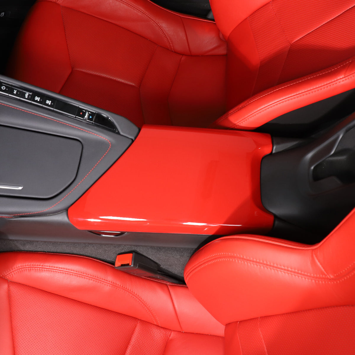 ABS Sports Red Interior Center Armrest Trim Cover For Corvette C8 2020-2026 11