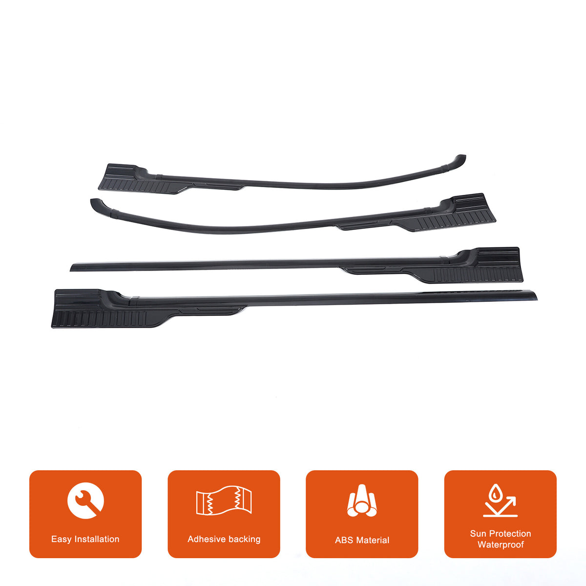 Black ABS Exterior Window Bottom Sill Trim Strip For Toyota Tacoma 2015-2022 21