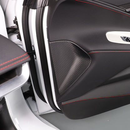 Matt Real Carbon Fiber Dashboard Anti-collision Door Trim Cover For Corvette C8 11