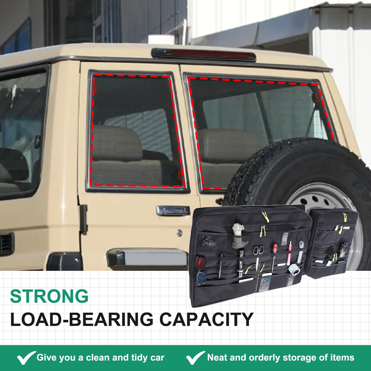 Tailgate Rear Trunk Storage Bag Organizer For Toyota Land Cruiser LC78 24+ US 10