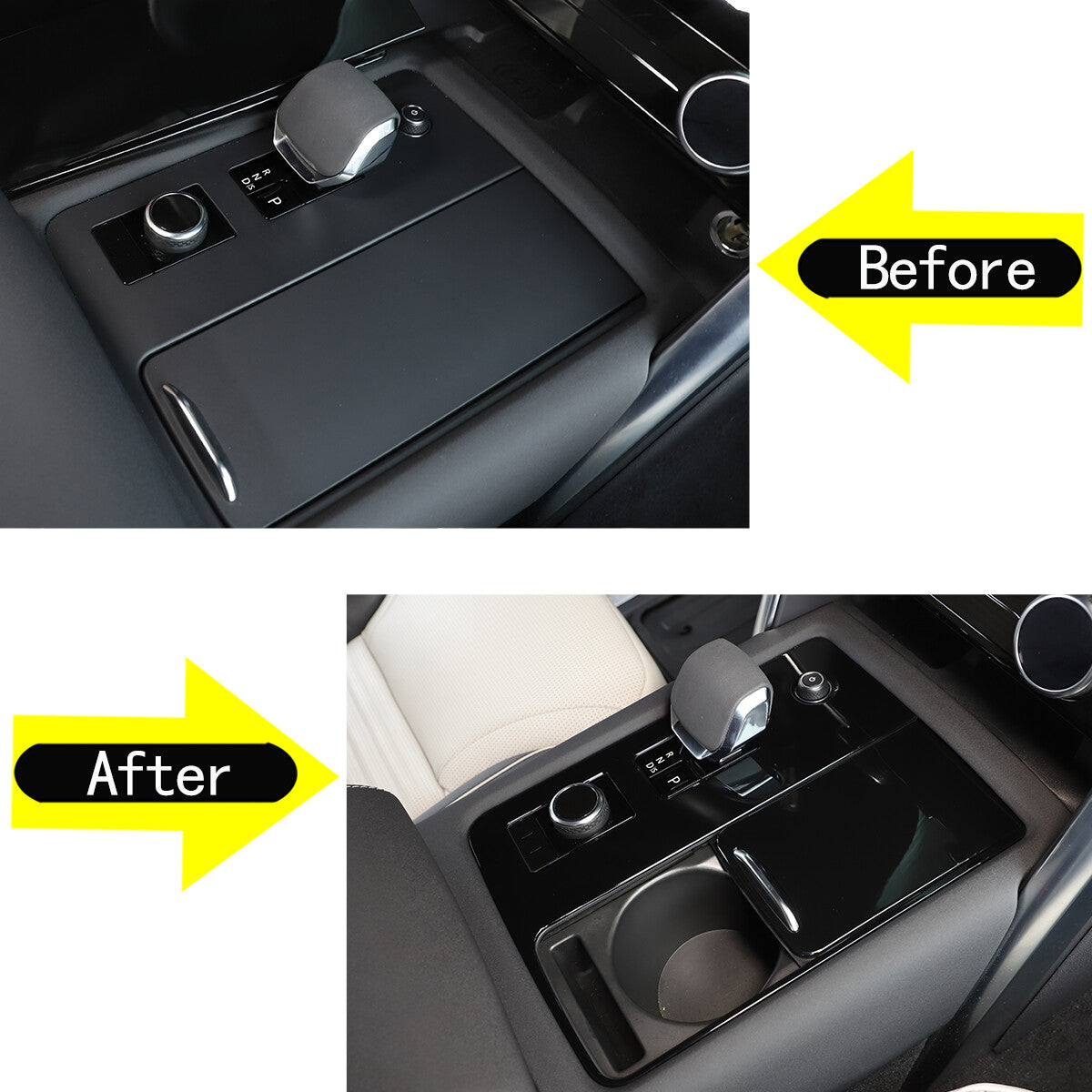 Glossy Black Center Gear Shift Cover Trim for Land Rover Discovery 5 2020-21 2
