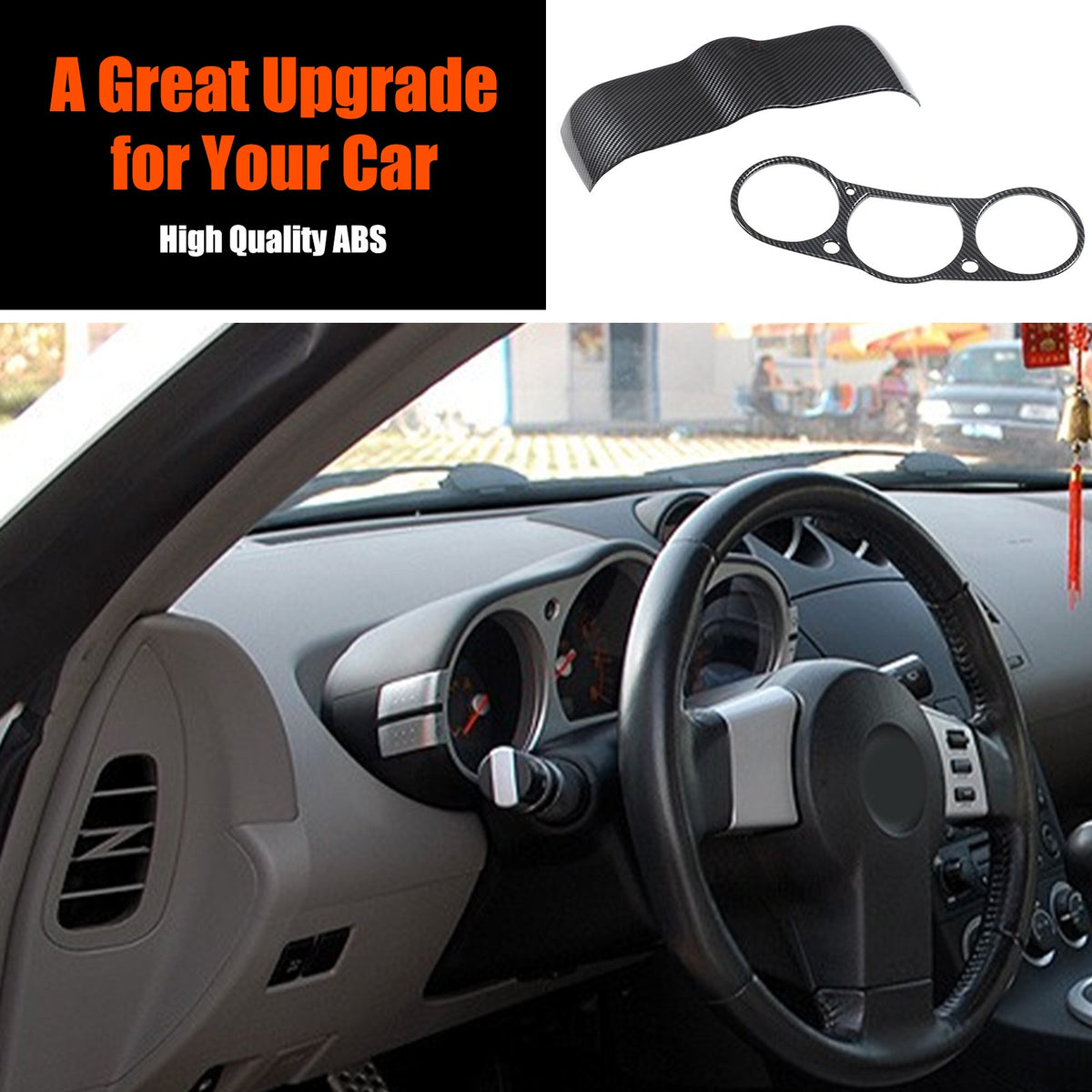 ABS Carbon Fiber Dashboard Instrument Top Trim For Nissan 350Z Z33 2003-06 US 9
