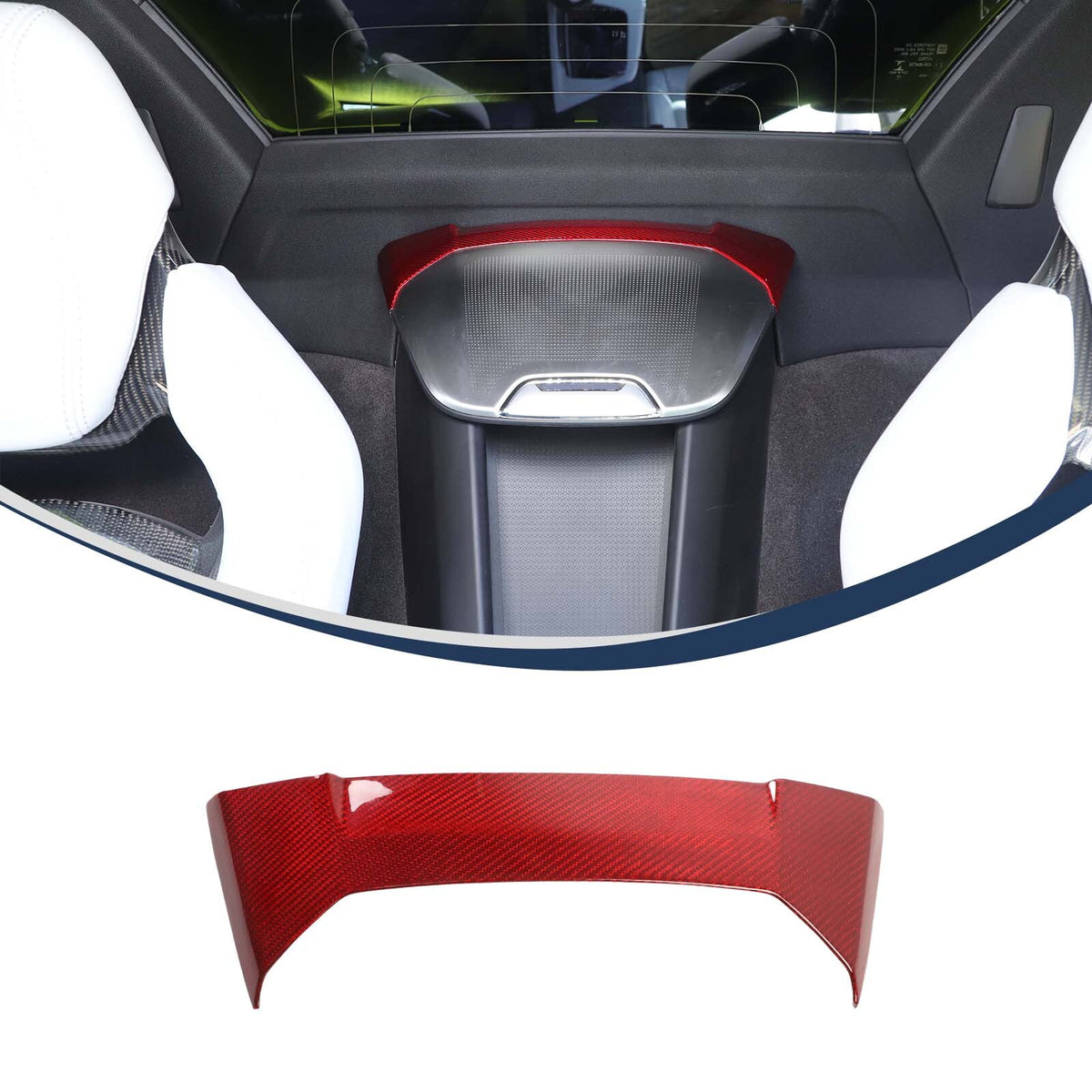 Red Real Carbon Fiber Interior Full Decor Cover Trim Kit for Corvette C8 2020-25 - Variants 31-32 17