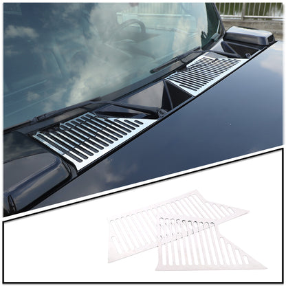 Silver Steel Front Engine Hood Air Outlet Vent trim cover For Hummer H2 2003-09 1