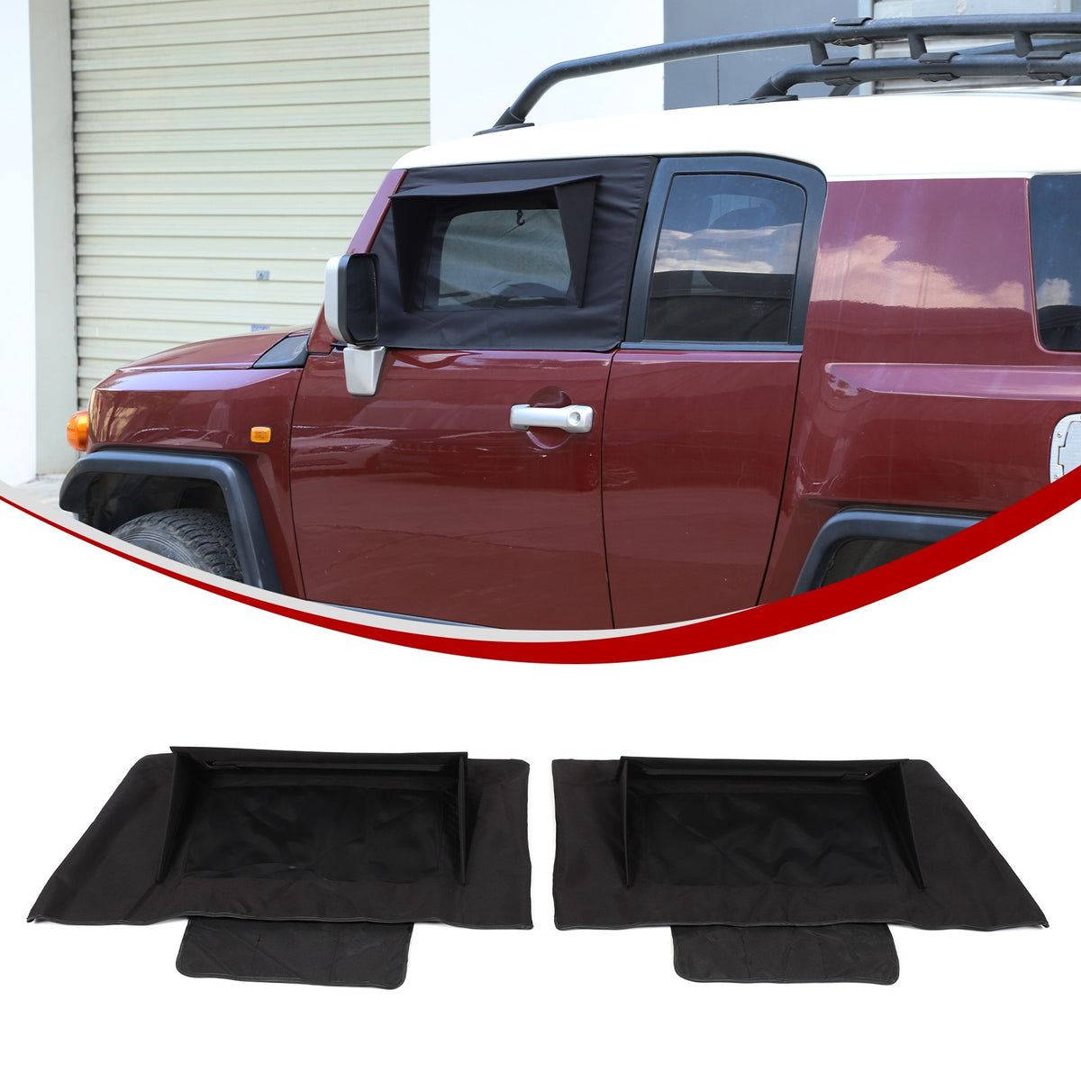 Front Door Window Sun Shade Cover For Toyota FJ Cruiser 2007-2021 18