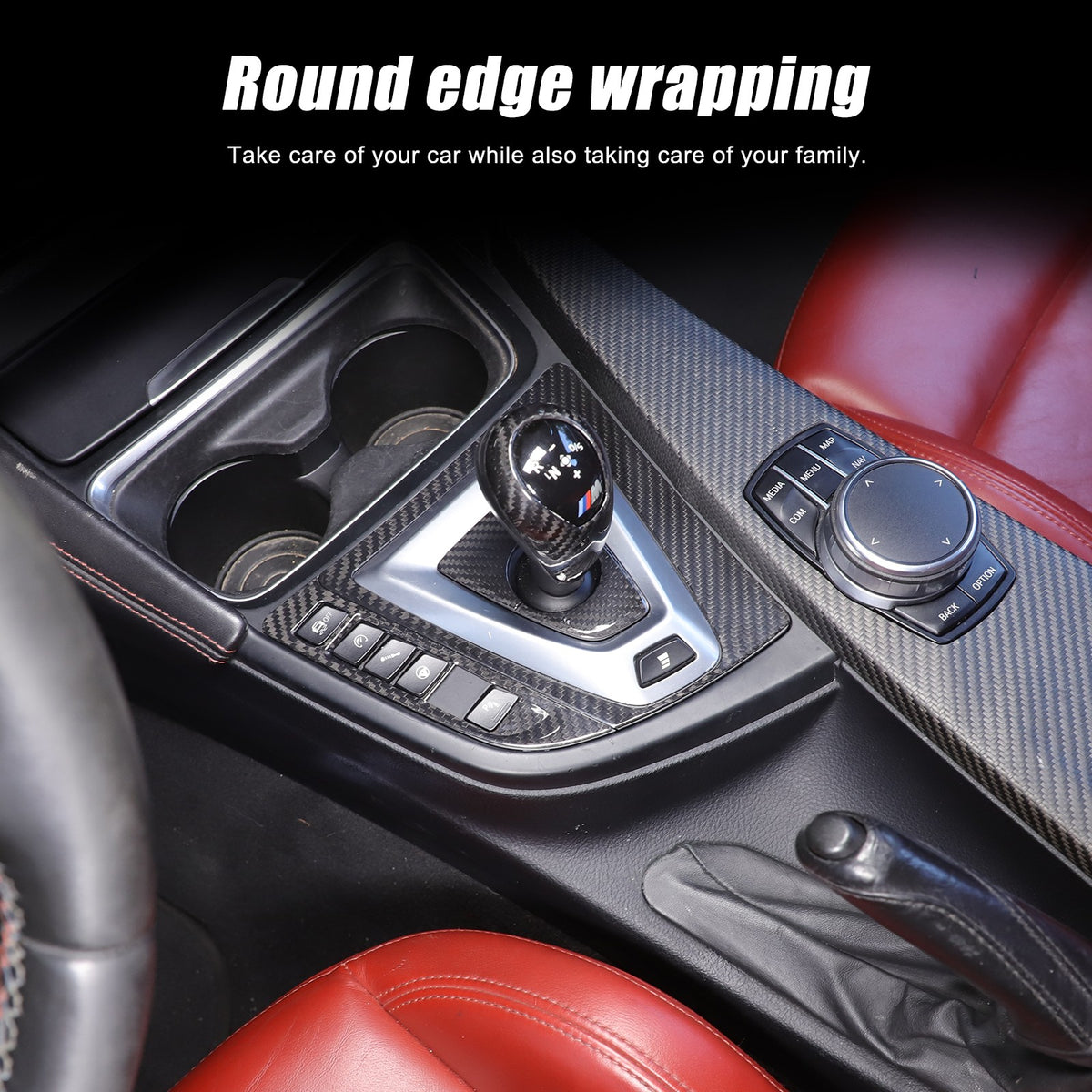 Real Carbon Fiber Center Console Panel Trim Set For BMW M3/M4 F80/F82 2014-2019 2