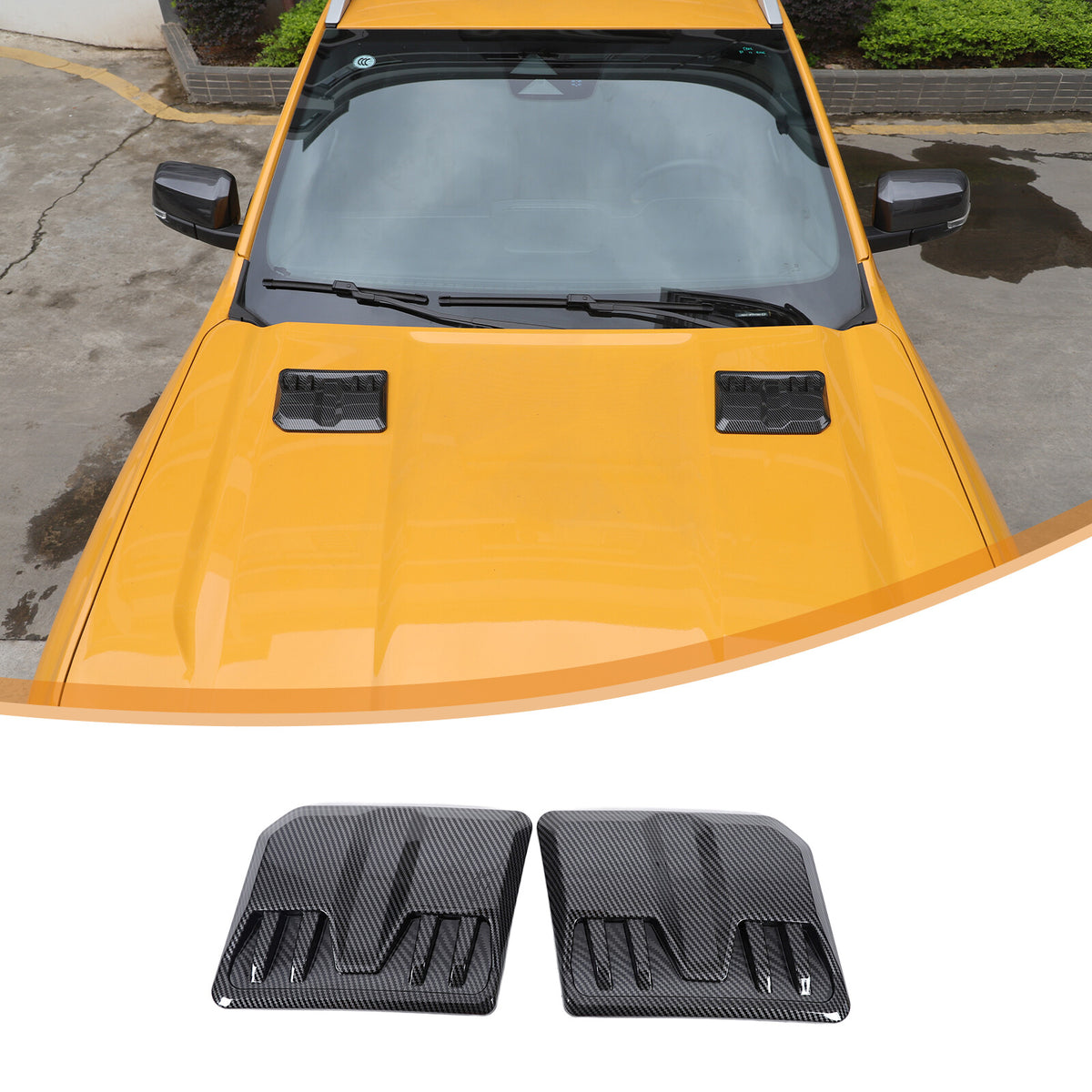 ABS Carbon Fiber Hood Engine Air Vent Cover Trim For Ford Ranger T9 2023-2024 18