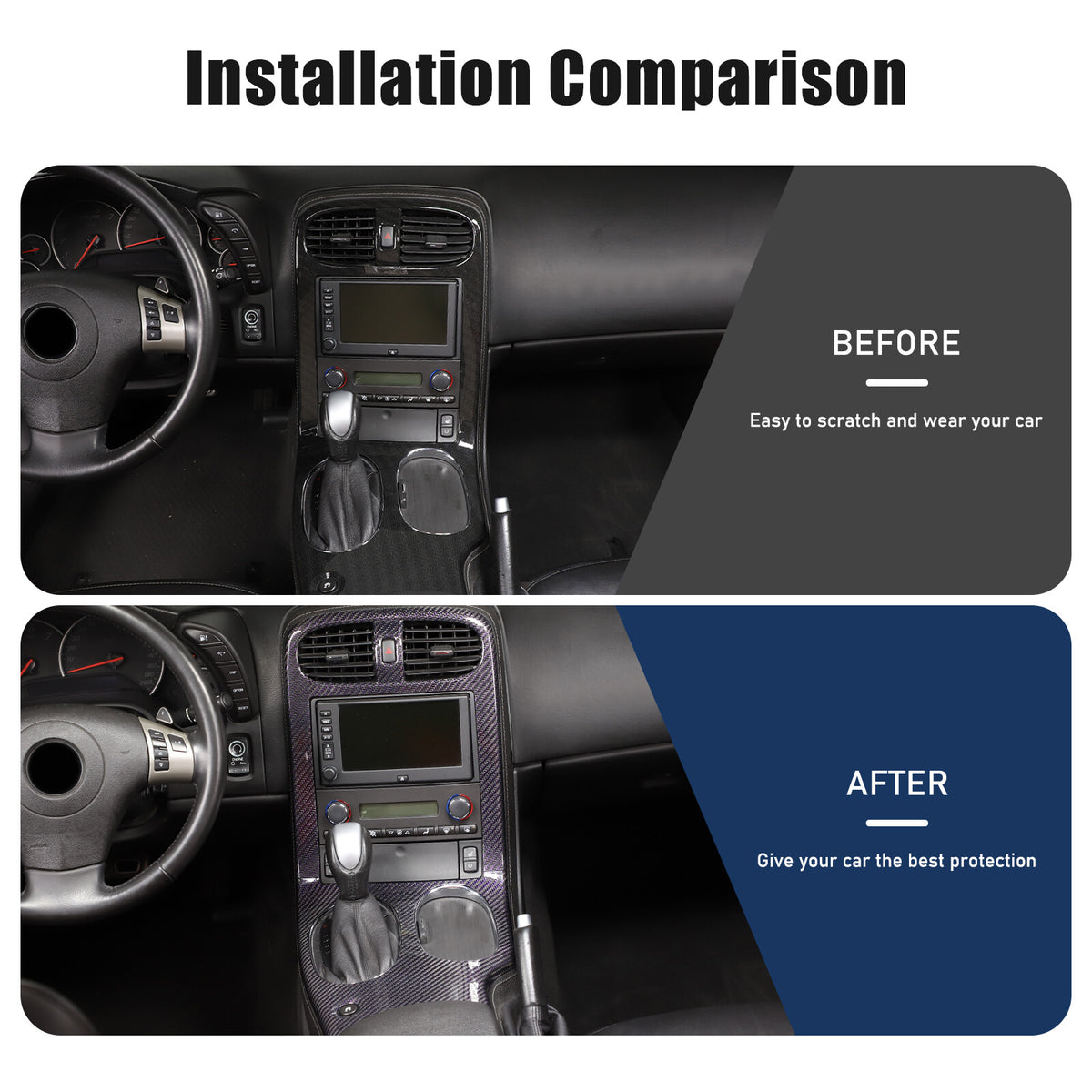 Real Carbon Fiber Interior Center Console Gear Trim For Corvette C6 2005-2013 12