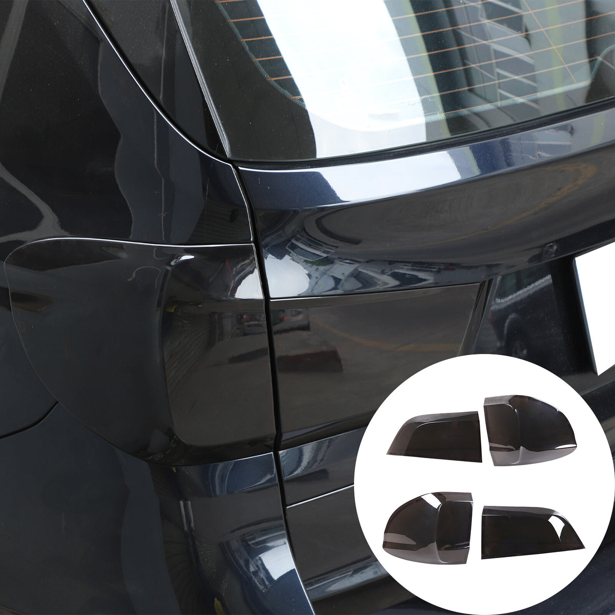 4PCS Smoke Blackout Tail Light Lamp Decoration Cover Trim For BMW X5 2014-2018 2