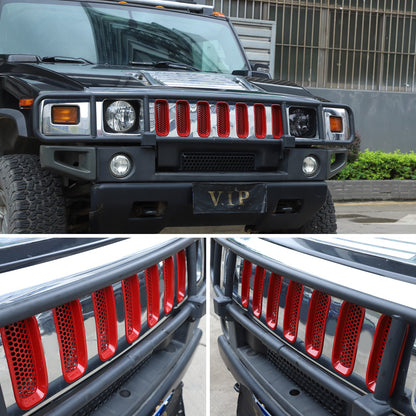 Sport Red ABS Front Grille Anti-Insect Bug Screen Trim For Hummer H2 2003-2009 4