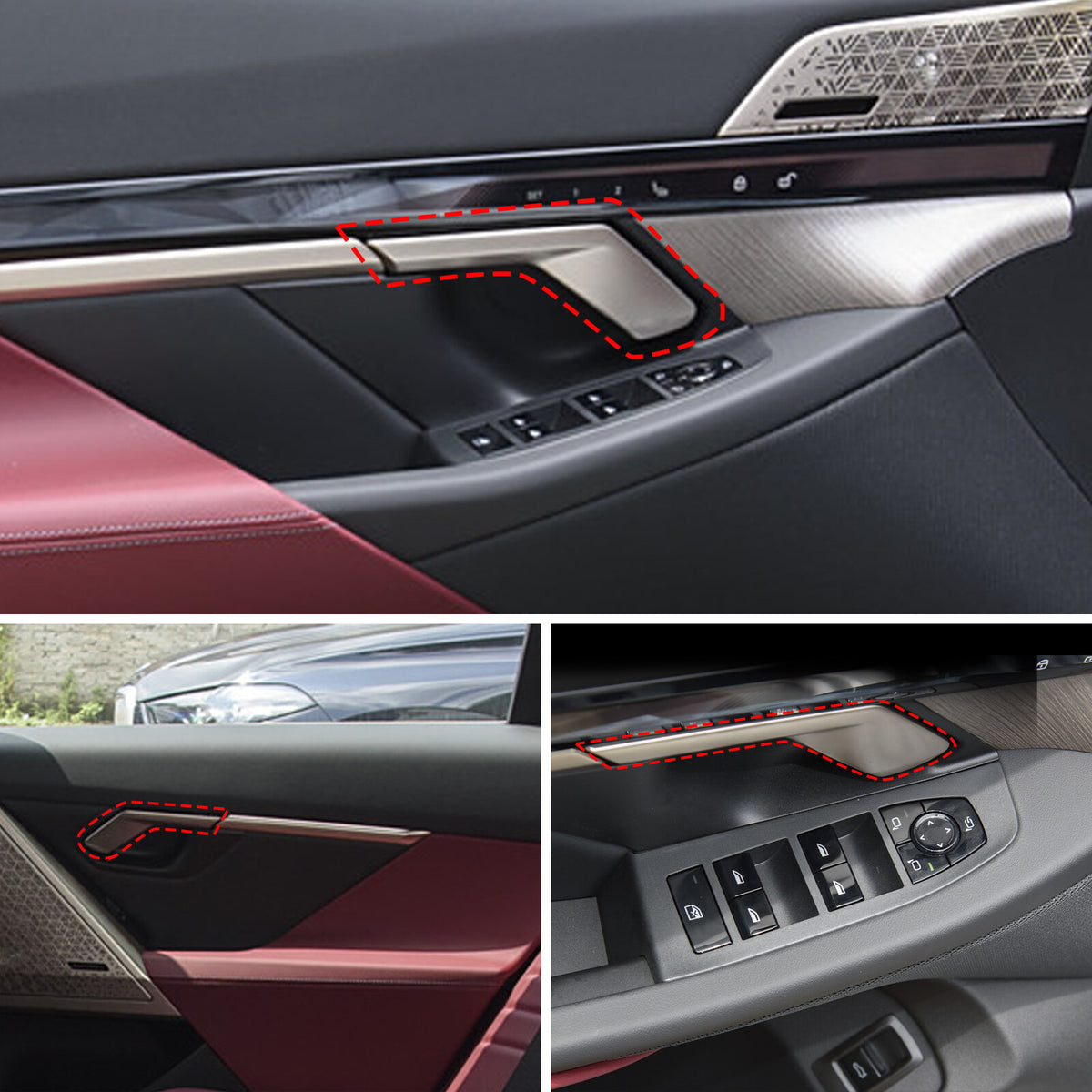 Real Carbon Fiber Interior Door Handle Cover Trim for BMW 5 Series G60 2024+ 3