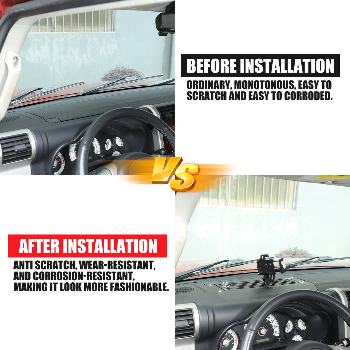 Off-Road Phone Holder with Dashboard Password Box For Toyota FJ Cruiser 2007-21 9