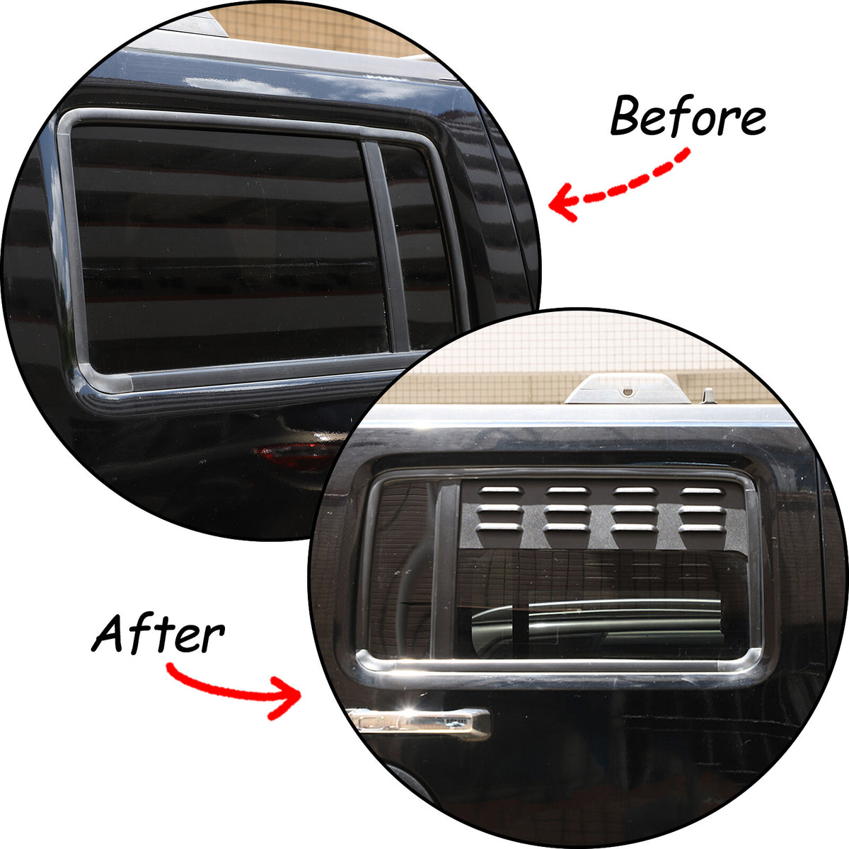 Black Aluminium Alloy Door Window Air Vents Screens For Hummer H3 2005-09 11
