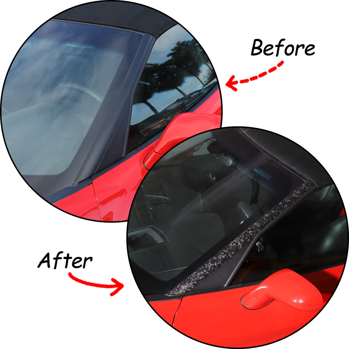 Forge Carbon Fiber Exterior Windshield A-Pillar Cover Trim For Corvette C6 05-13 12
