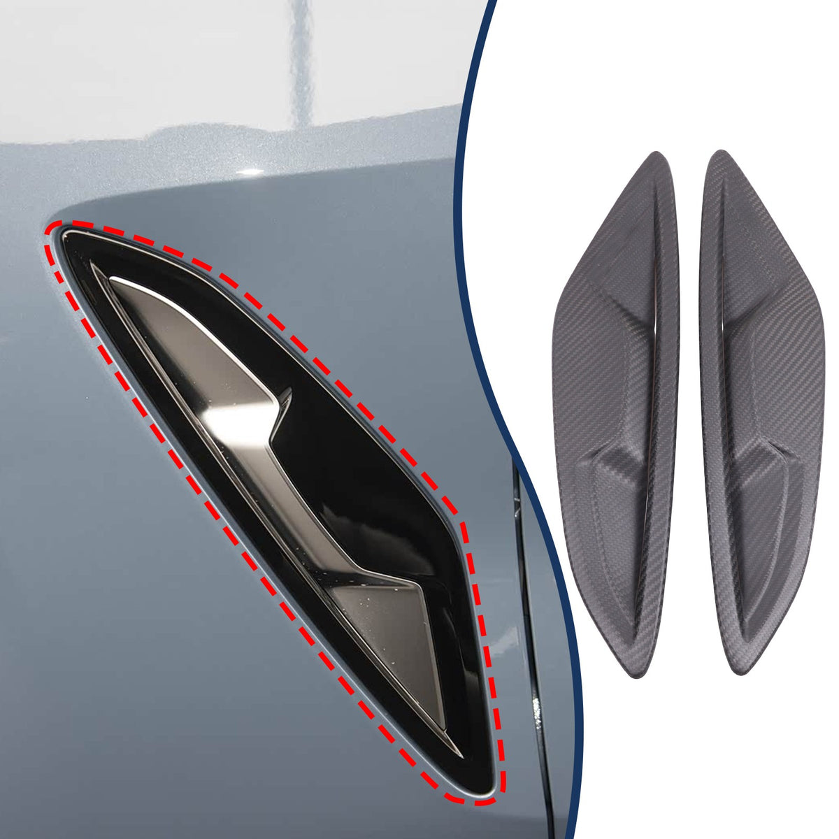 Matte Real Carbon Fiber Side Fender Trim For BMW 8 Series G14 G15 2019-2023 11
