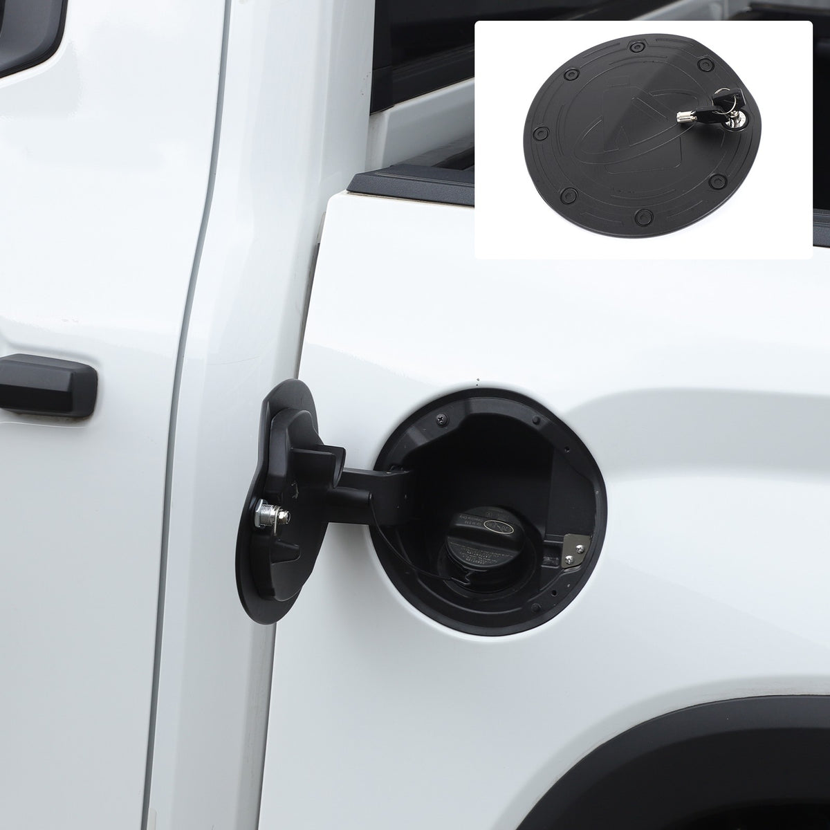 Locking Fuel Door Black Gas Tank Cap Cover Lock Key For Toyota Tundra 22+ US 14