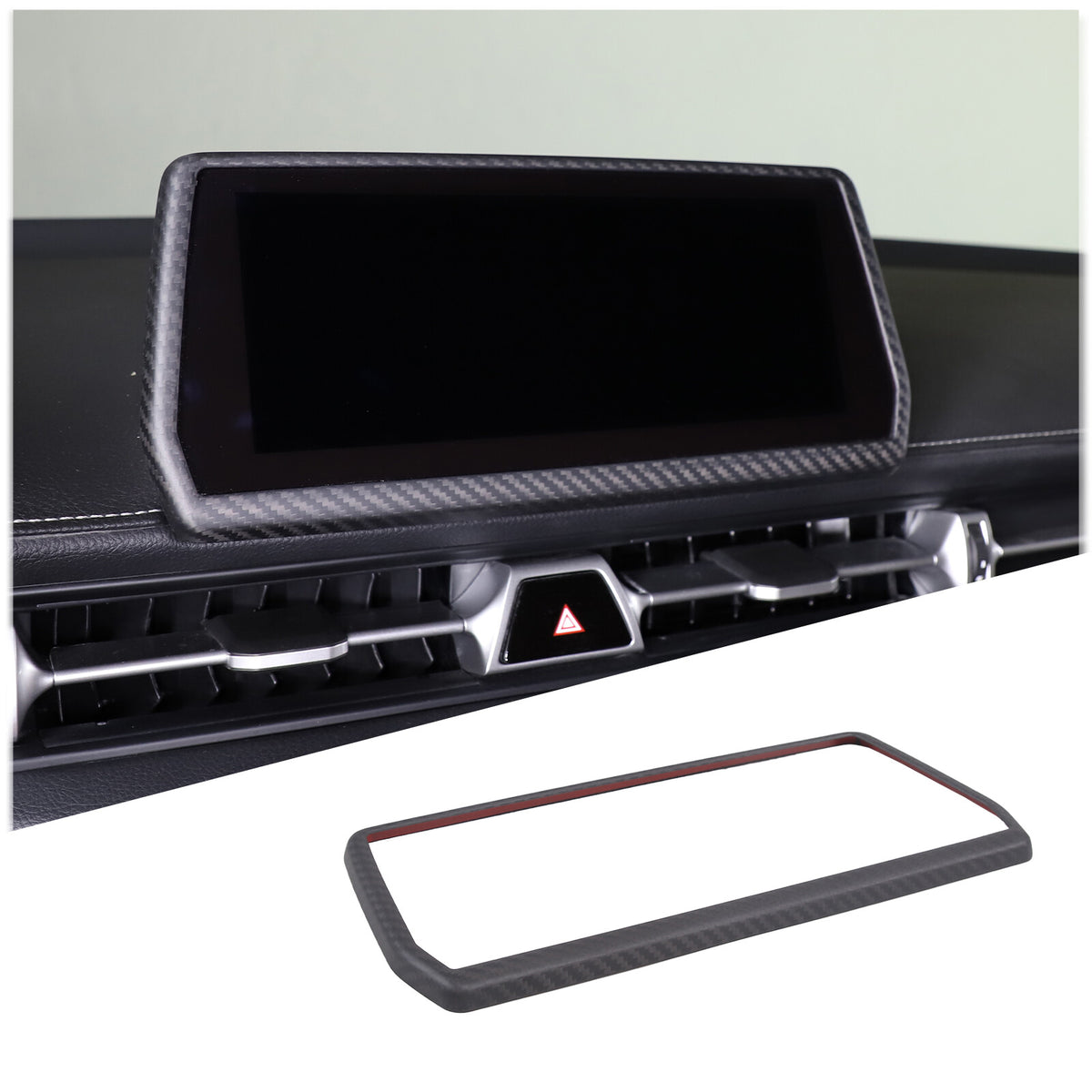 Matte Real Carbon Fiber Touch Display Navigation Screen Cover For Toyota Supra 1