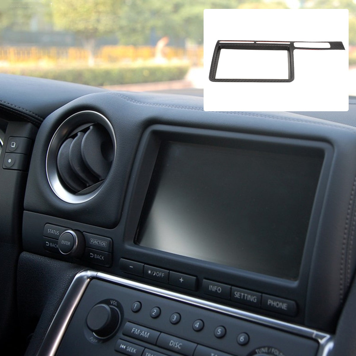 Matte Real Carbon Fiber Center Console Navigation Trim For Nissan GTR R35 08‑16 12