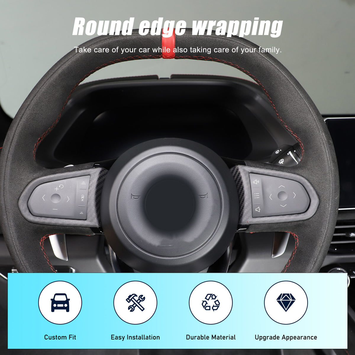 Matte Real Carbon Fiber Steering Wheel Button Cover Trim For Lotus EMIRA 21-25 17
