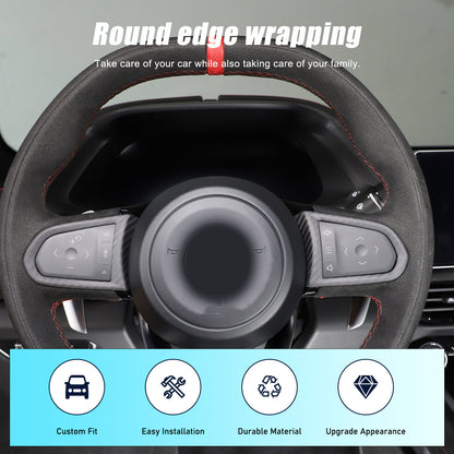 Matte Real Carbon Fiber Steering Wheel Button Cover Trim For Lotus EMIRA 21-25 17