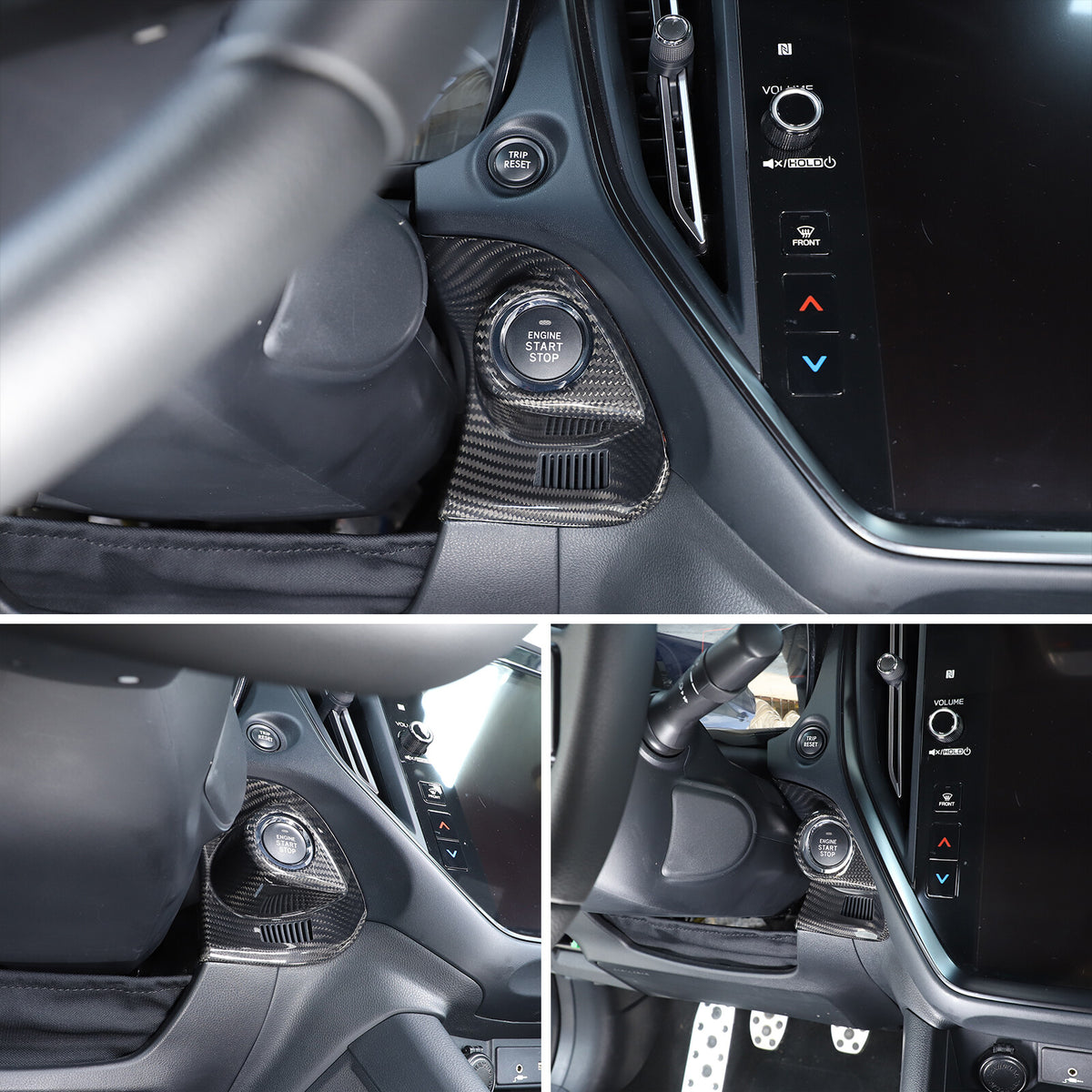 Real Carbon fiber Engine Start Stop Button Cover Trim For Subaru WRX VB 2022-24 11