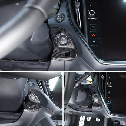 Real Carbon fiber Engine Start Stop Button Cover Trim For Subaru WRX VB 2022-24 11