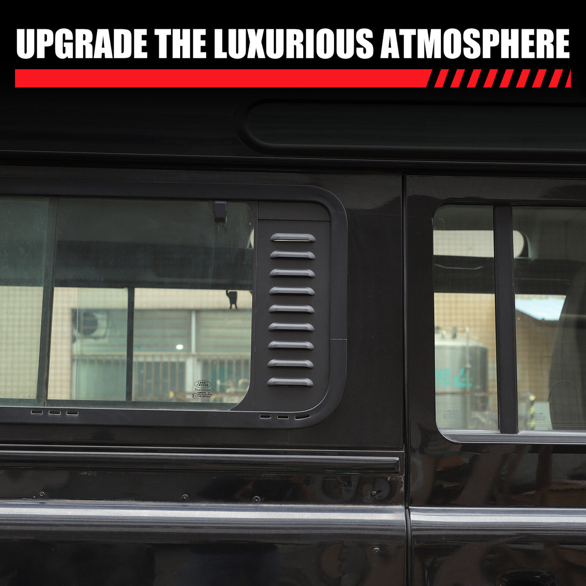 Rear Window Glass Louver Air Vent Panel Trim For LR Defender 110 L316 04-18 11