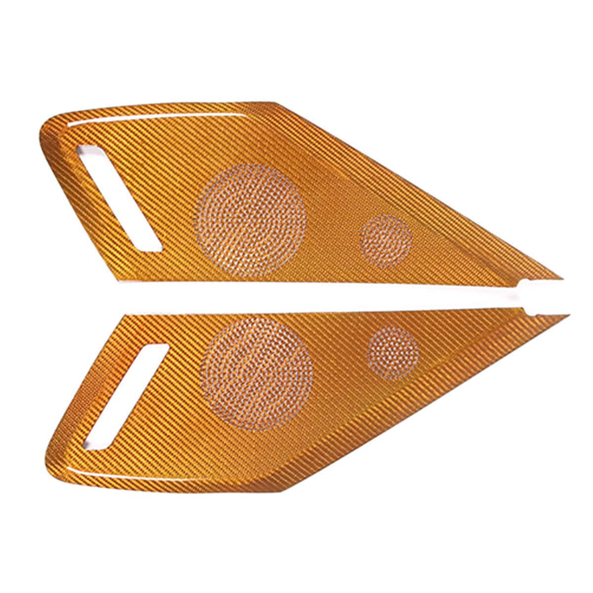Yellow Real Carbon Fiber Inner Door Speaker Panel Cover For Corvette C8 2020-26 6