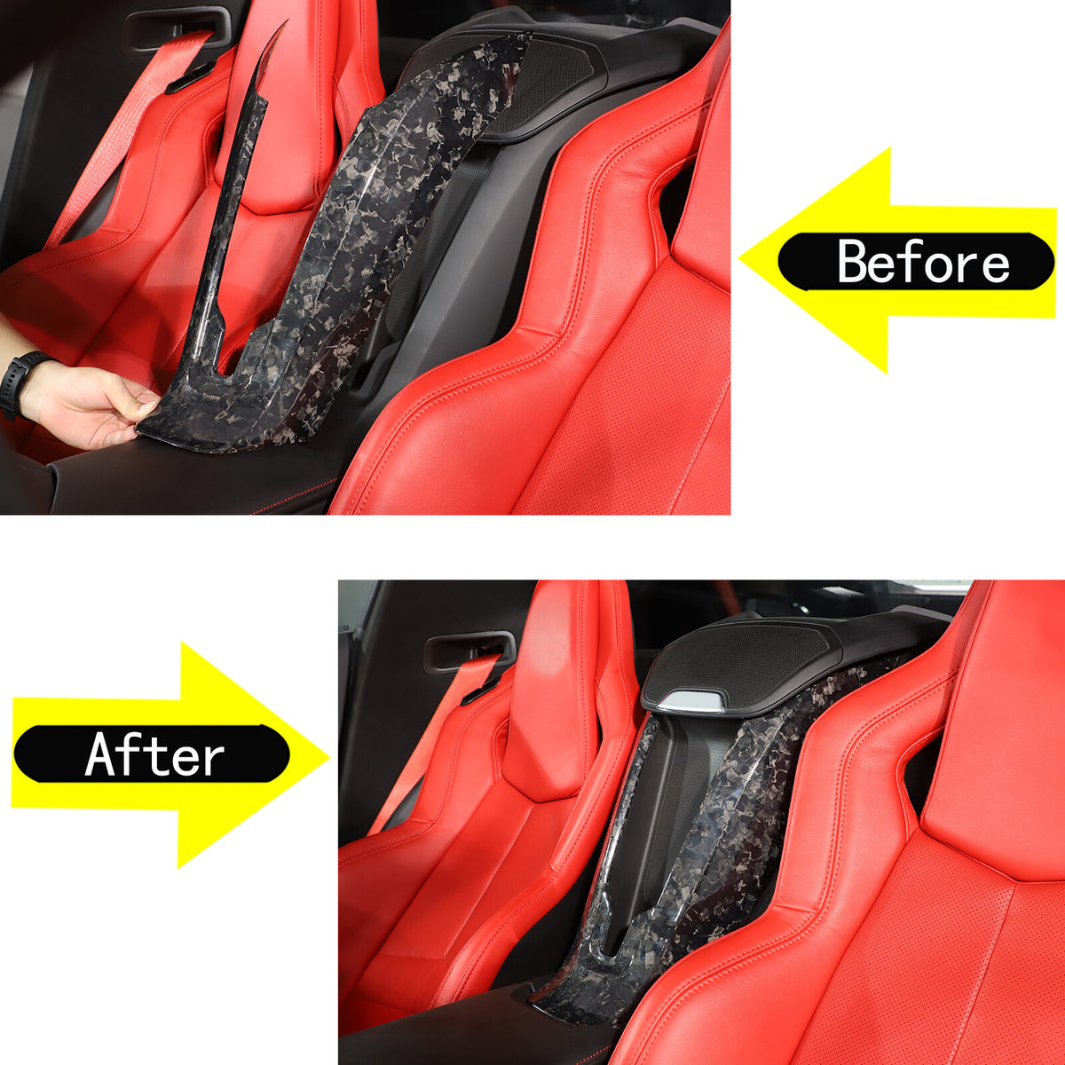 Forged Real Carbon Fiber Full Interior Set Cover Trim Kit For Corvette C8 20-25 - Variants 1-5 14