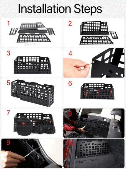 For Toyota FJ Cruiser 07-2020 Molle Panel Trunk Storage Box Chest Organizer Tray 3
