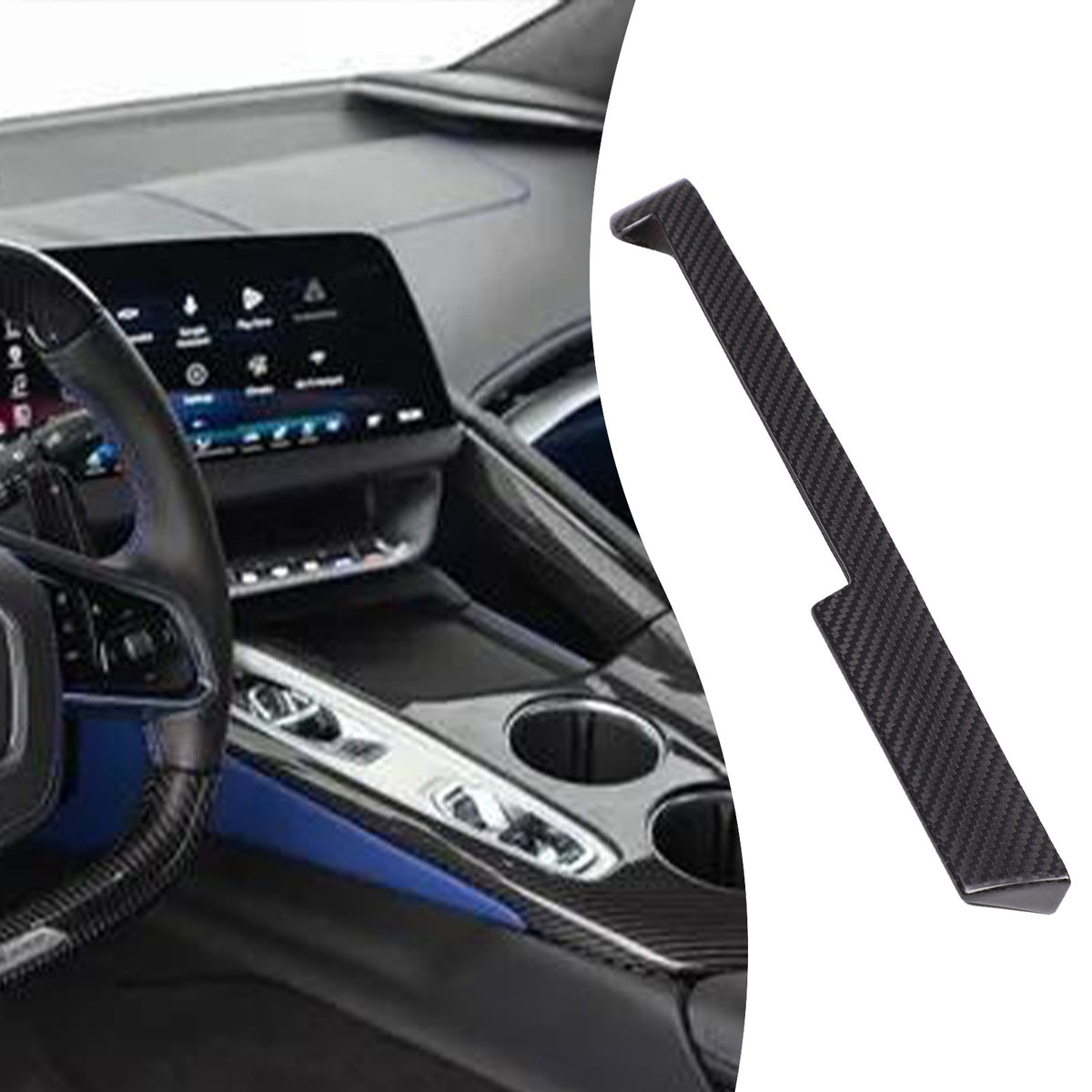 Real Carbon Fiber Dashboard Center A/C Vent Trim For Corvette C8 2026+ 11