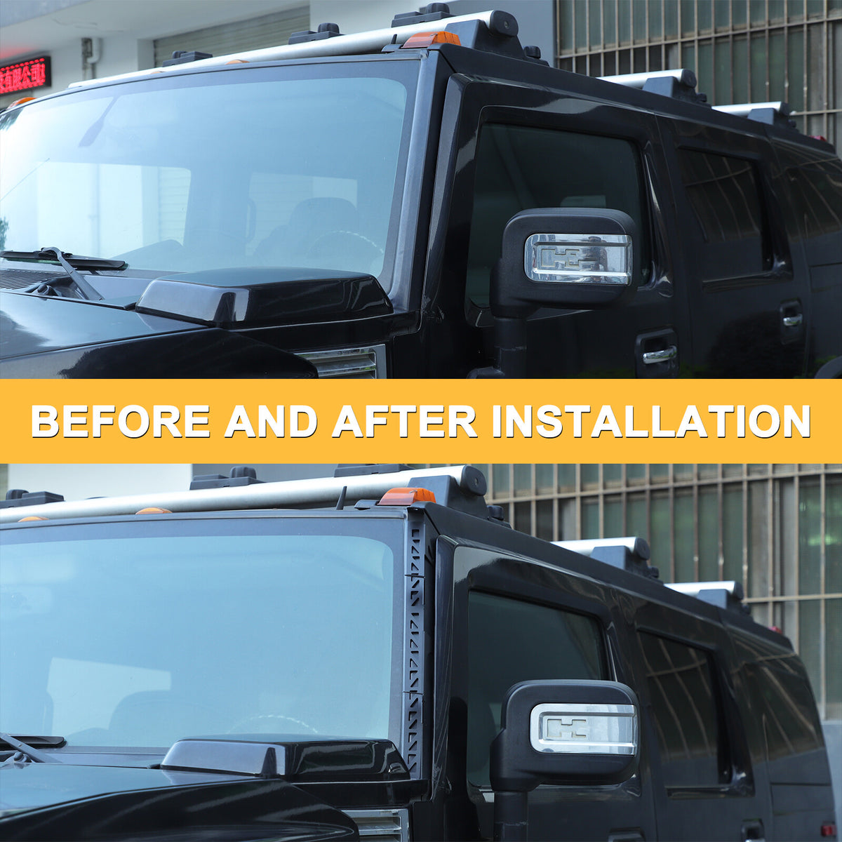 Carbon Steel A-Pillar LED Light Bar Mount Bracket For Hummer H2 2003-2009 10