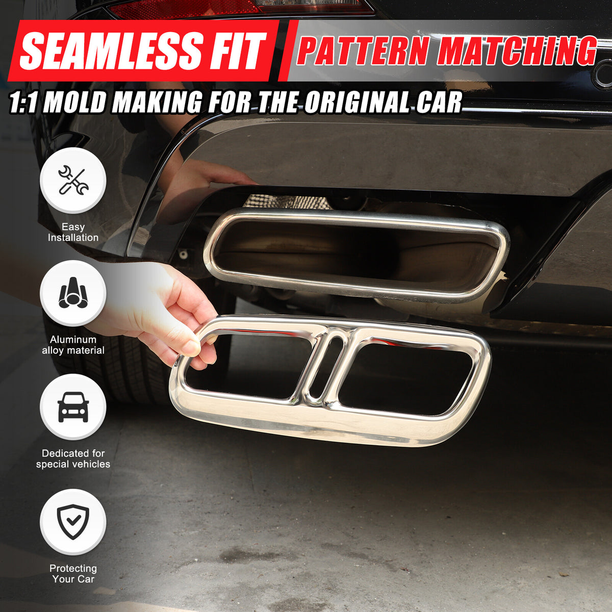 ABS Rear Exhaust Muffler Tail Pipe Cover Trim For Range Rover Sport 2023+ US 9