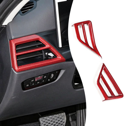 Red Real Carbon Fiber Side Air Vent Trim Cover For BMW 3 Series 2025+ 6