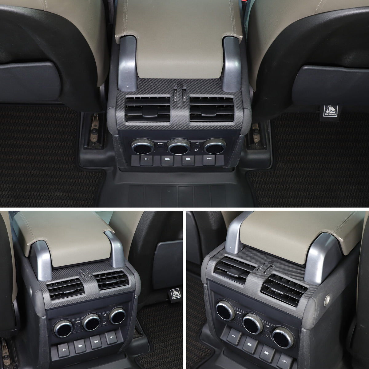 Matte Real Carbon Fiber Rear Air Vent Frame Trim For LR Defender L663 2020-2023 3