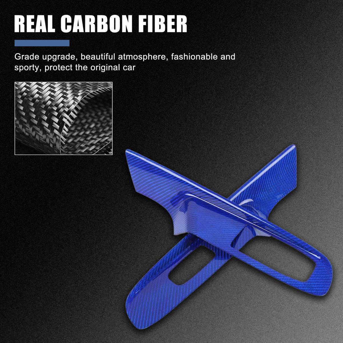 Blue Real Carbon Fiber Window Lift Switch Trim For Corvette C8 Coupe 20+ US 9