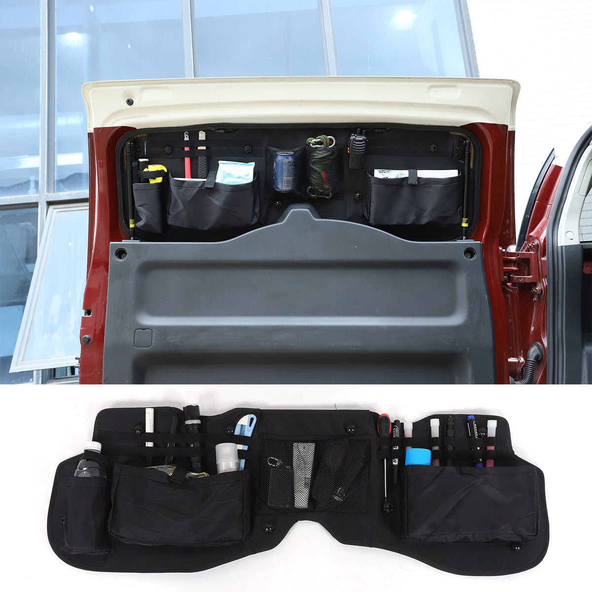 Tailgate Rear Door Window Trunk Storage Bag Organizer For Toyota FJ Cruiser 07+ 3