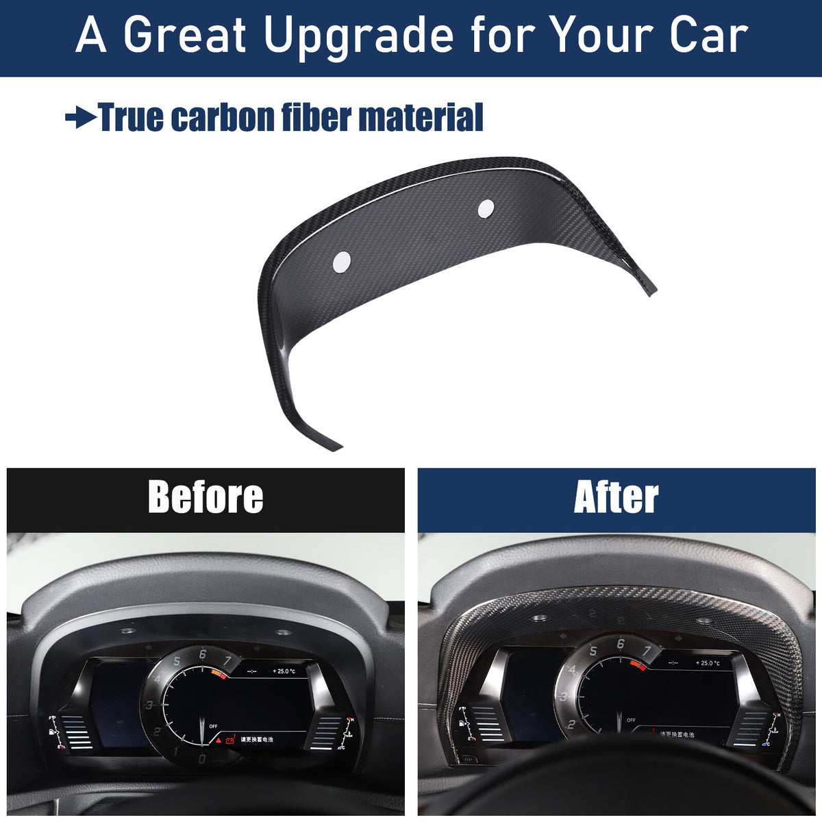 Real Carbon Fiber Dashboard Instrument Cover Trim For Toyota Supra A90 2019-22 14