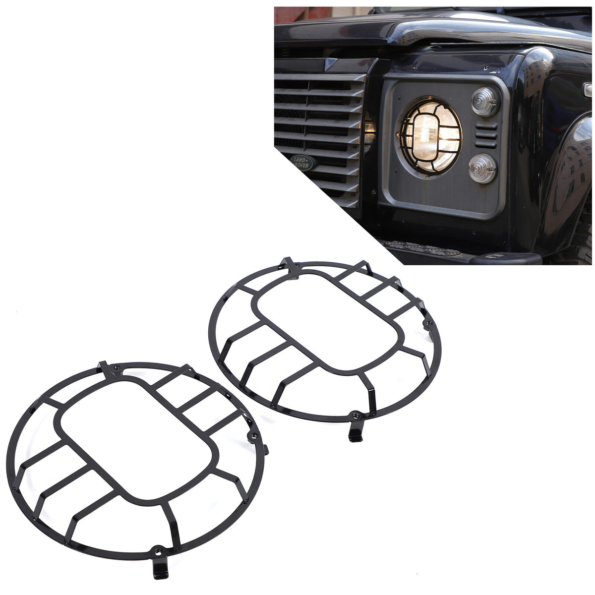 Front Lamp Headlight Cover Guard Net Trim For Land Rover Defender L316 2004-19 12