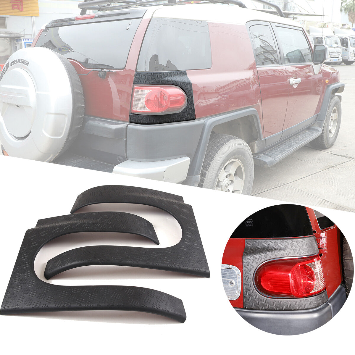 Rear Tail Light Anti Scratch Resistant Panel Trim For Toyota FJ Cruiser 07-21 US 1