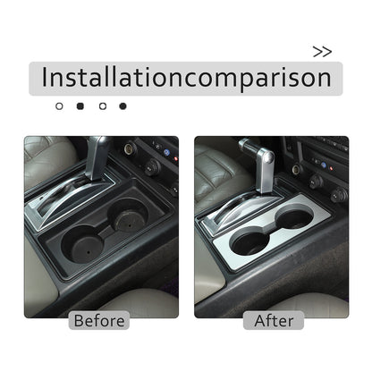 Silver Alloy Front Water Cup Holder Cover Trim For Hummer H2 2003-2007 5