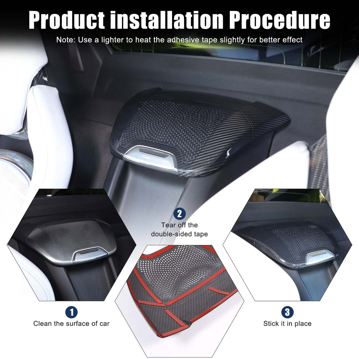 Real Carbon Fiber Rear Charger Speaker Cover Trim For Corvette C8 Convertible 17