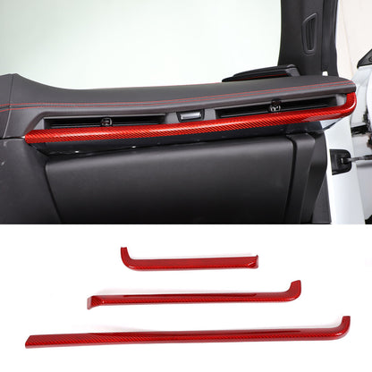 Red Real Carbon Fiber Full Interior Set Decor Trim Kit for Corvette C8 20-25 - Styles 1-5 26