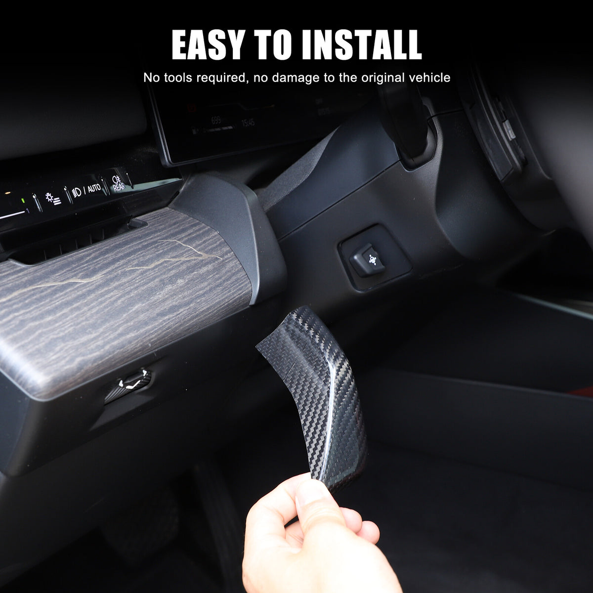 Real Carbon Fiber Center Co-pilot Dash Cover Trim Kit For BMW 5 Series G60 2024+ 8