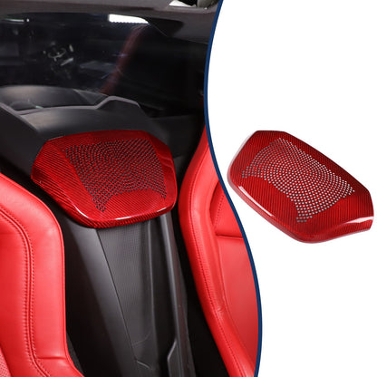 Real Carbon Fiber Rear Speaker Grill Cover For Corvette C8 2LT 3LT 2020+ 13